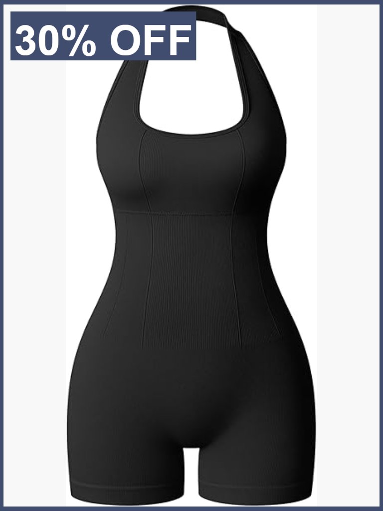 Halter Neck Sleeveless Romper Jumpsuit Summer Casual Shorts